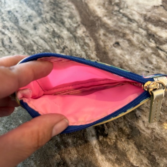 Lilly Pulitzer Blue and Pink Coral Key & Card Holder, has wear - Picture 6 of 6